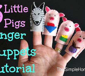3 little pigs finger puppets tutorial tips, crafts