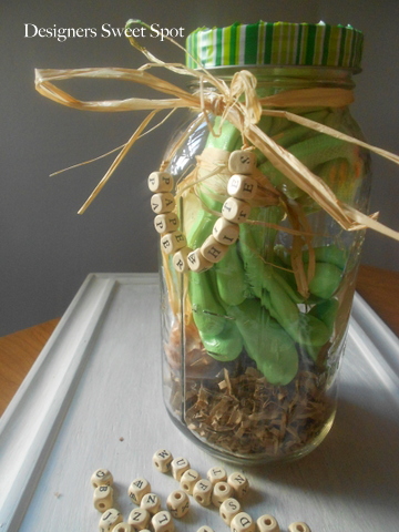 the gardener s mason jar gift, crafts, gardening, mason jars, I used a two quart Mason Jar for this project The jar contains paper white bulbs for forcing and some pretty gardening gloves
