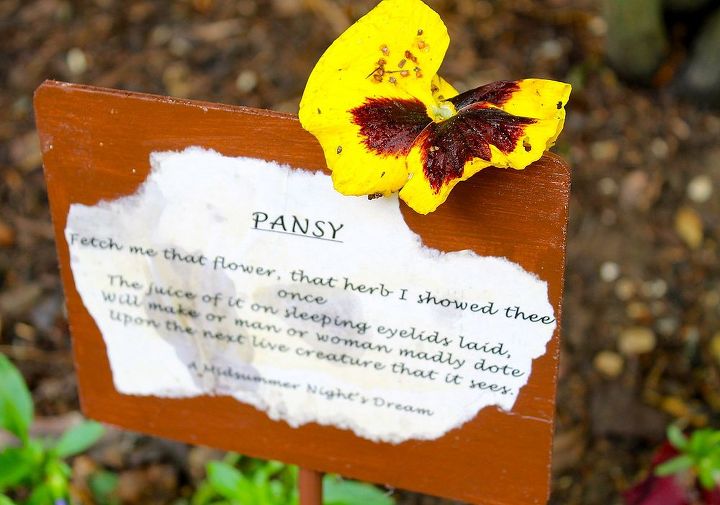 plant a shakespeare garden, crafts, flowers, gardening, Type out the quotes that mention the plants you want to have You can make it as rustic or refined as you want