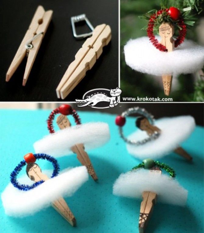 do a christmas decoration by yourself, crafts, seasonal holiday decor, Christmas ballerina very sweet You have to take a peg and Styrofoam and your Ballerina is Ready