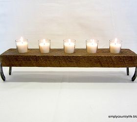 repurpose horseshoes and wood into a rustic country candle holder, crafts, repurposing upcycling, after