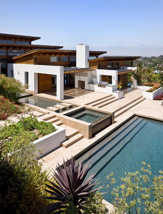 rancho santa fe home by safdie rabines, architecture, home decor, outdoor living, pool designs
