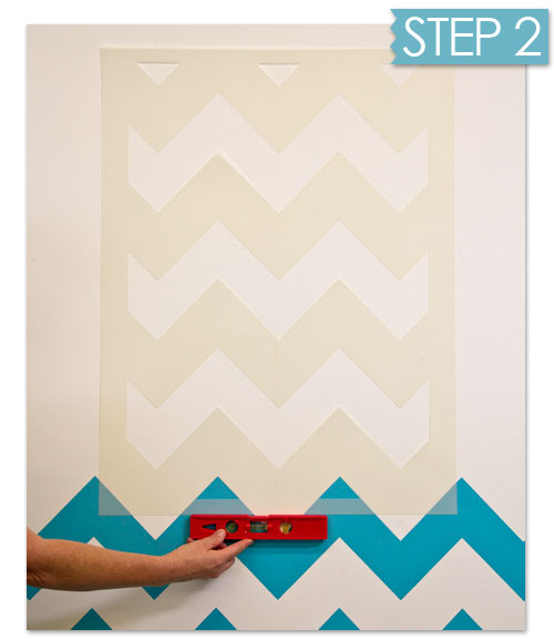 how to stencil chevron stripes with ombr pattern, diy, home decor, how to, paint colors, painting, wall decor, Perfect alignment is key in stenciling this Chevron Wall Pattern