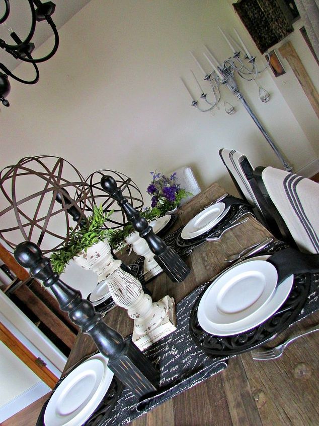 black and white tablescape, home decor