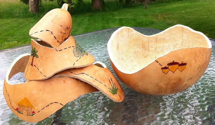 a puzzle of a gourd, crafts, All rings cut and inside sanded
