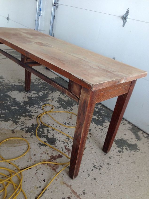 old library table beat up to kitchen island, kitchen design, kitchen island, painted furniture, repurposing upcycling