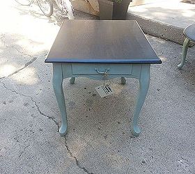 2 toned coffee table and end table, painted furniture