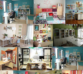 great places to sew and craft, craft rooms, home decor, Collage of my favorite sewing room ideas