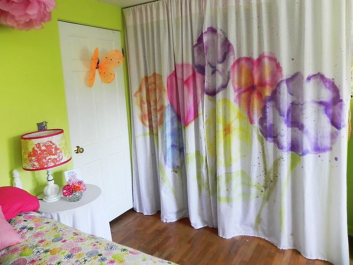 fairy garden bedroom, bedroom ideas, home decor, Hand painted tie dye curtains
