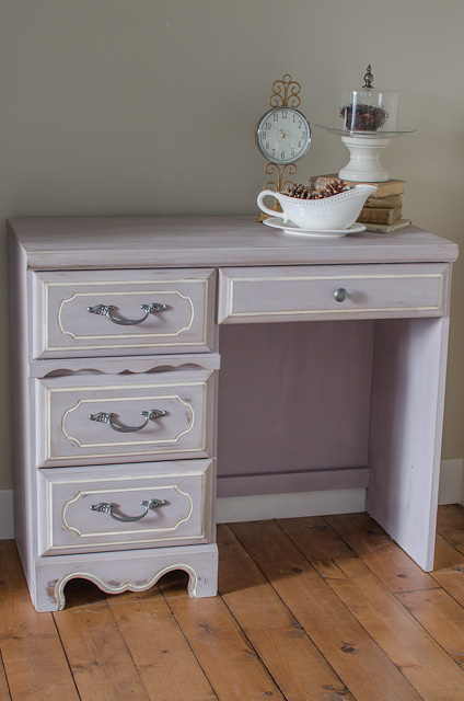 lavender shabby chic desk, painted furniture, shabby chic, After