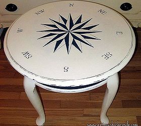 hand drawn painted compass rose tutorial chalk paint, chalk paint, painted furniture, repurposing upcycling, Finished table from inspiration to completion