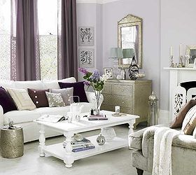 tired of whites beiges as neutrals try these 4 hot new paint colors for your next, Violet grays are tricky but this pale neutral gives a traditional and feminine feel in the living room shown here