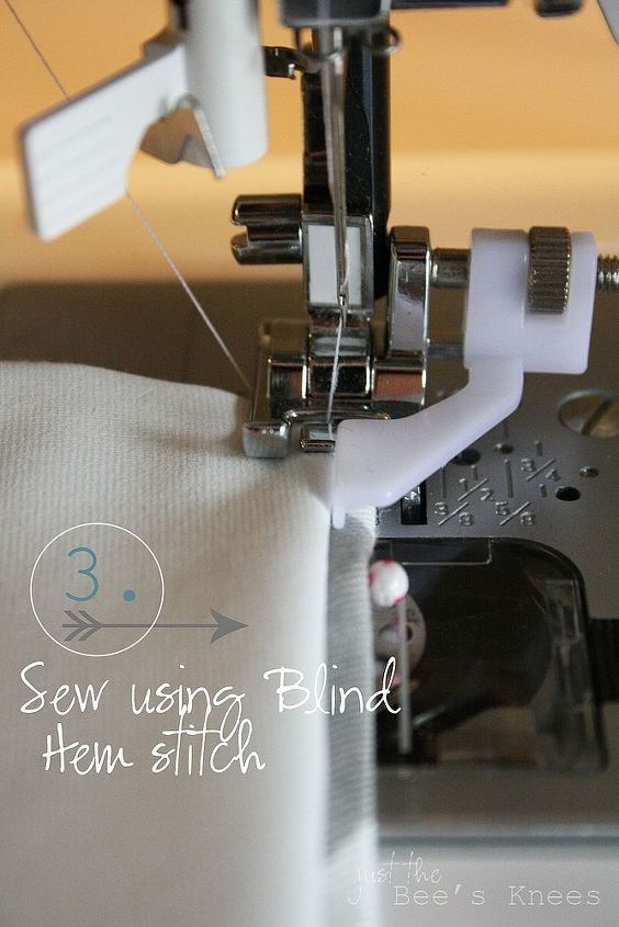 how to create a professional looking hem for your window treatments, crafts, reupholster, window treatments, Step 3 Stitch using blind hem stitch on your machine