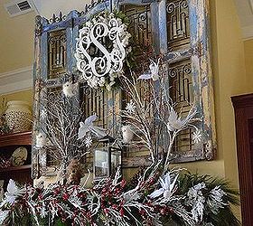 white twig and holly berry woodland mantel, seasonal holiday d cor, wreaths