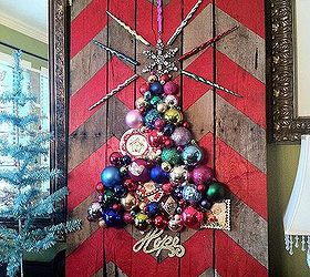 how to make a chevron pallet ornament christmas tree, crafts, pallet, seasonal holiday decor, Chevron Pallet Ornament Christmas Tree