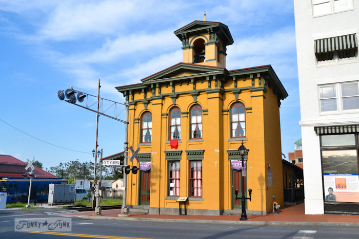 gathering inspiration from old world charm fresh from pennsylvania, architecture, An old train station wears cheerful complimentary colours in Gettysburg Note flowers aren t even missed when the building takes centre stage It s beautiful