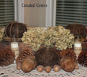 fall on the screened porch, decks, porches, seasonal holiday decor, I love using natural elements in decorating on the porch