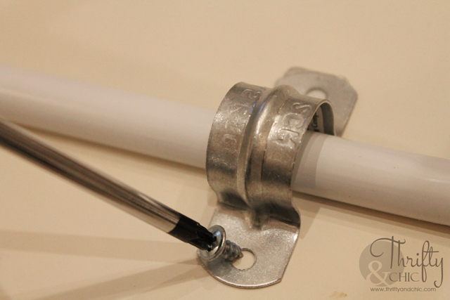 hamper turned into side table, home decor, living room ideas, painted furniture, repurposing upcycling, To connect the two I just used some pipe straps from the plumbing aisle