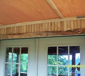 porch makeover, diy, outdoor living, pallet, check out the door frame made from rough lumber