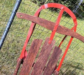 a vintage sled found some love, gardening, repurposing upcycling, A finished sled