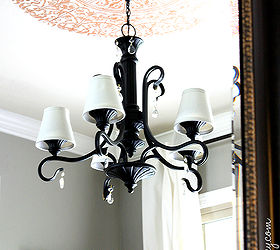 simple and inexpensive chandelier makeover, lighting, painting