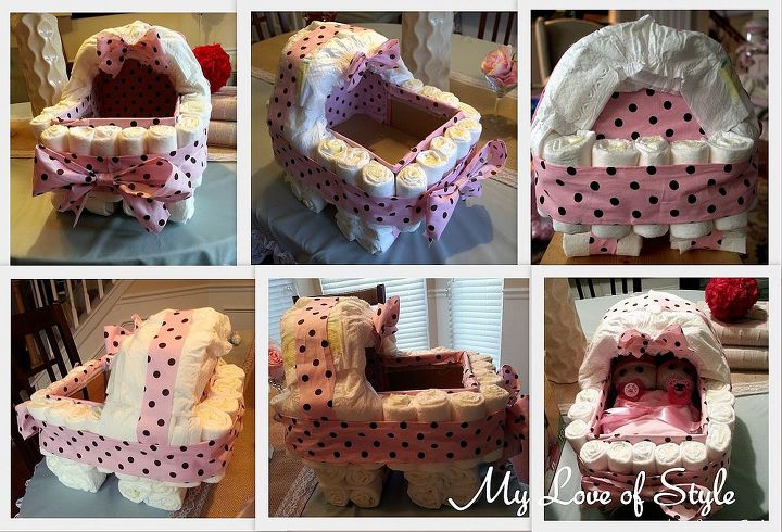 diy bassinet diaper cake tutorial, crafts, Bassinet Diaper Cakes make the perfect Baby Shower Gift they are cute creative and functional