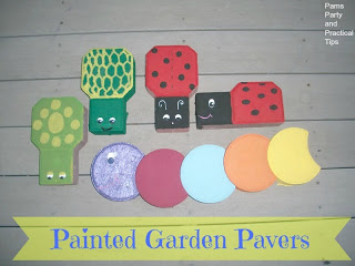 painted garden pavers, concrete masonry, crafts, gardening
