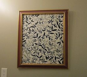 quick art ideas to fill large wall space, home decor, This one is framed wall paper in a vintage frame and it is hanging in the powder room until I find another picture or my kids new painting needs this frame