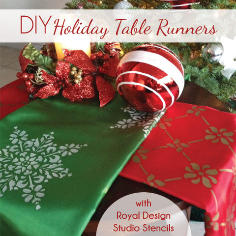 easy gift idea stenciled holiday table runners, crafts, painting, seasonal holiday decor, Stencil some holiday table runners as presents
