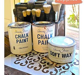 how to stencil wood furniture with chalk paint decorative paint, Annie Sloan Chalk Paint and our Stencil Brushes are essential supplies in any beginner s stencil kit