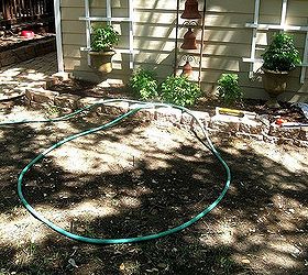 building a backyard pond, outdoor living, ponds water features, Laid out our shape and size