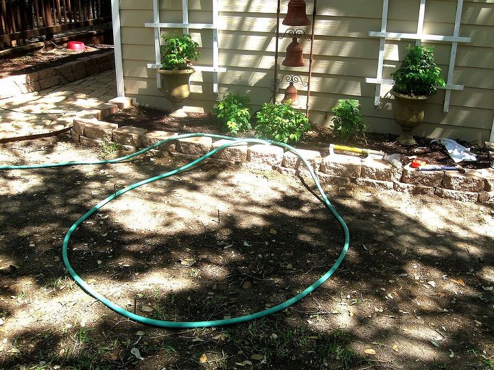 building a backyard pond, outdoor living, ponds water features, Laid out our shape and size