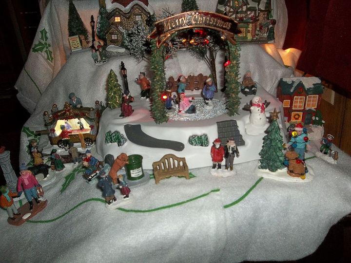 our christmas village, christmas decorations, repurposing upcycling, seasonal holiday decor