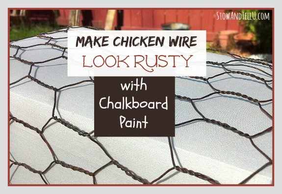 get an aged look on chicken wire with chalkboard paint, chalkboard paint, crafts, painting