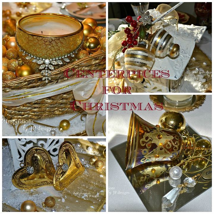 glam glitz and icy glitter christmas tablescape centerpieces, christmas decorations, seasonal holiday decor
