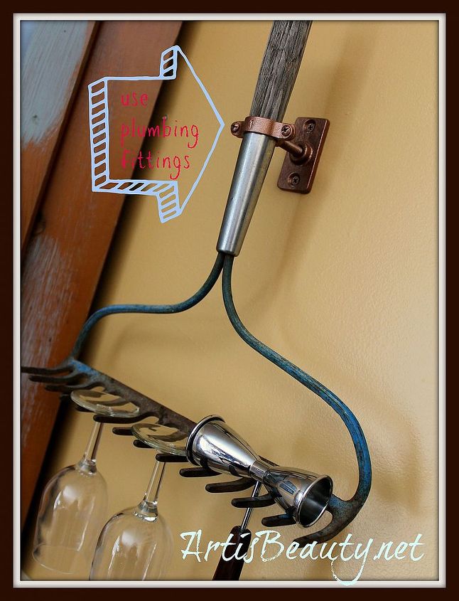 i finally made a wine glass holder from a vintage rake, home decor, repurposing upcycling