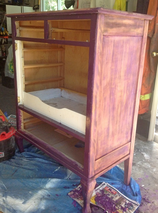 q the dreaded purple cabinet dresser what to do, chalk paint, painted furniture