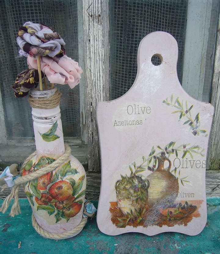 kitchen crafts glass and wood decoupage ideas, crafts, decoupage