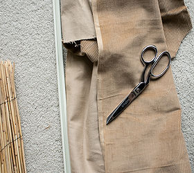 diy bamboo blinds out of outdoor fencing, diy, home decor, repurposing upcycling, window treatments, windows, Gather your supplies You will need the fencing 10 an old curtain rod scrap fabric scissors and a glue gun
