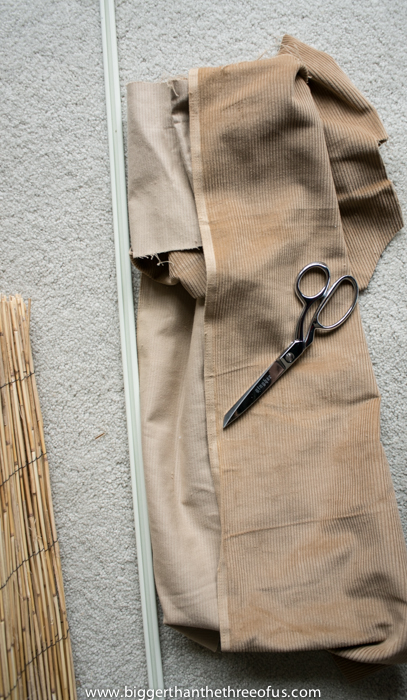 diy bamboo blinds out of outdoor fencing, diy, home decor, repurposing upcycling, window treatments, windows, Gather your supplies You will need the fencing 10 an old curtain rod scrap fabric scissors and a glue gun