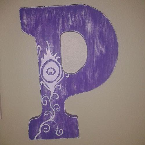 letter p with peacock design, crafts