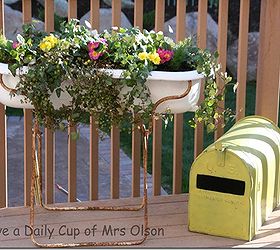 planting in unusual containers, container gardening, gardening, Taking a tub