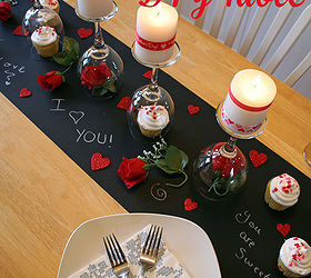 diy valentine s day table, painted furniture, seasonal holiday decor, valentines day ideas, Romantic date night in table for Valentine s Day
