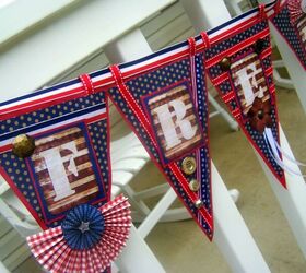 make this patriotic freedom banner to celebrate the fourth of july, crafts, patriotic decor ideas, seasonal holiday decor