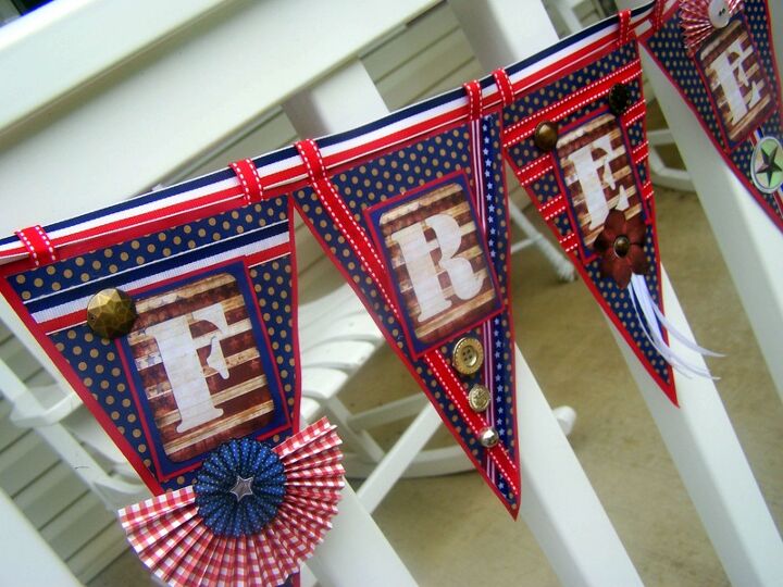 make this patriotic freedom banner to celebrate the fourth of july, crafts, patriotic decor ideas, seasonal holiday decor