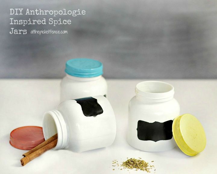 how to make your own anthropologie spice jars for a fraction of the cost, chalkboard paint, painting, Make your own Anthropologie Chalkboard Spice Jars for a fraction of the cost
