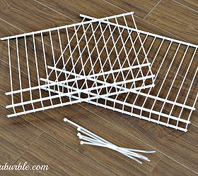 this hack will keep your linen closet organized for good, closet, shelving ideas, Start with cutting a length of wire shelving available at any Home Improvement store into lengths that match your current wire shelving ours were 16 Grab your trusty zap straps and get ready to install