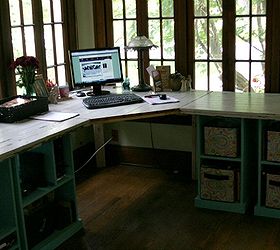 rustic office desk pottery barn style, craft rooms, home office, kitchen cabinets, repurposing upcycling