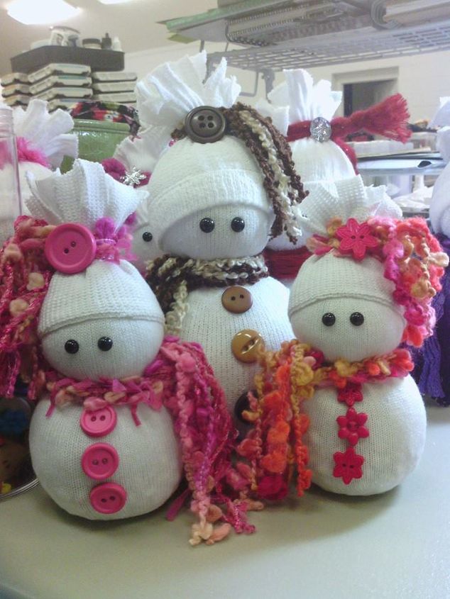 sock snowmen or snow babies as i like to call them, I have recently started making them without noses