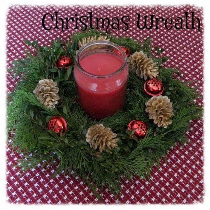 christmas wreath candle ring, christmas decorations, crafts, seasonal holiday decor, wreaths, Christmas wreath Candle ring